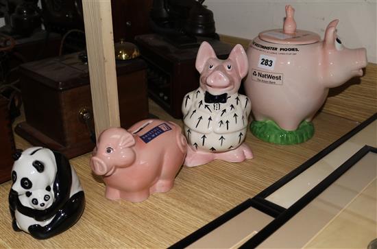 Four NatWest money boxes